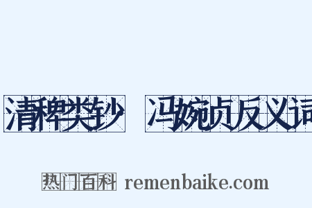 清稗类钞·冯婉贞反义词是什么意思的图片
